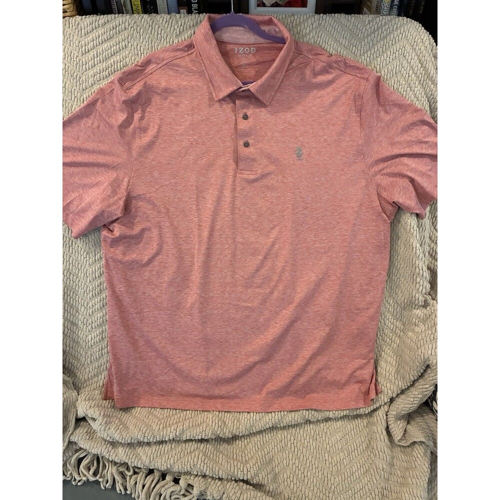 IZOD Golf Polo Shirt Mens 2XLT Coral Heather Stretch Performance XXL Tall